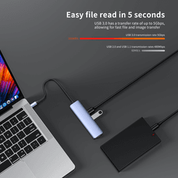 HB01 OEM Factory Aluminum 6 in 1 USB-C Docking Station 5