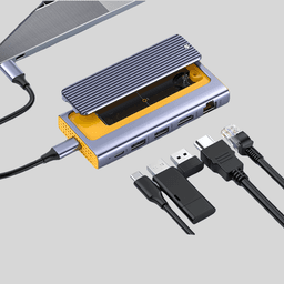 M203 6 in 1 USB-C Docking Station with M.2 NVMe&NGFF SSD Enclosure 4