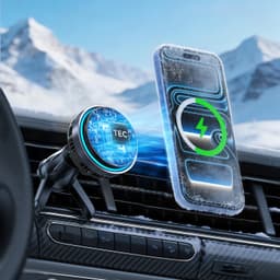 MC08C TEC Cooling Magnetic Wireless Car Charger with RGB Light 3