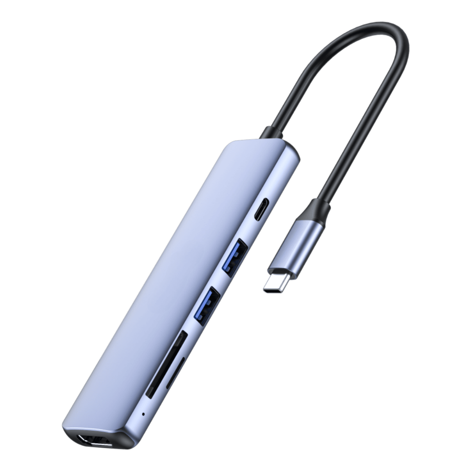 HB01 OEM Factory Aluminum 6 in 1 USB-C Docking Station