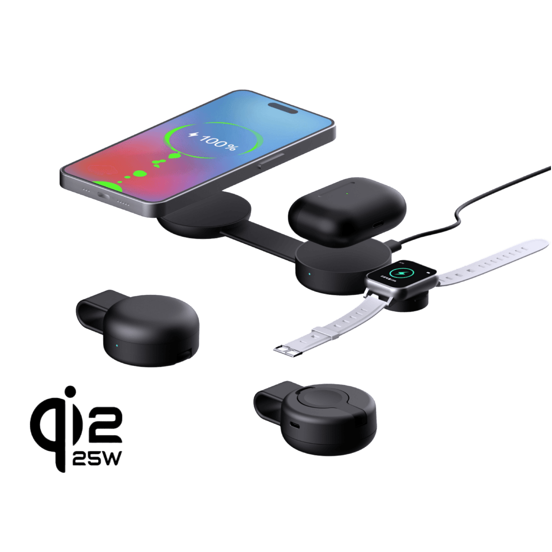 MQ31 Portable 25W 3 in 1 Qi2.2 Wireless Charger Dock for iphone 17 Pro