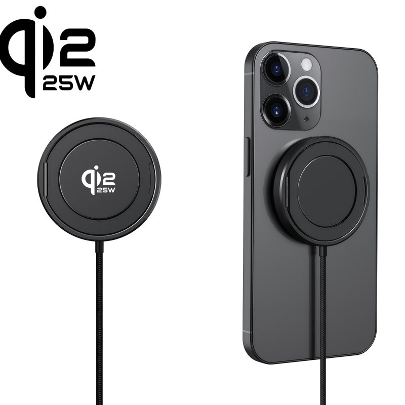 MQ11 25W Qi2.2 Ring Stand Wireless Charger for iphone18 Pro Max