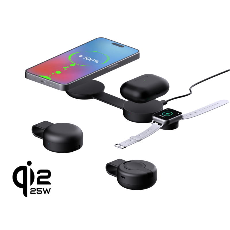 MQ31 Portable 25W 3 in 1 Qi2.2 Wireless Charger Dock for iphone 17 Pro